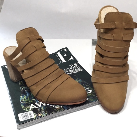 FREE PEOPLE mule camel block heel NEW - Picture 4 of 16